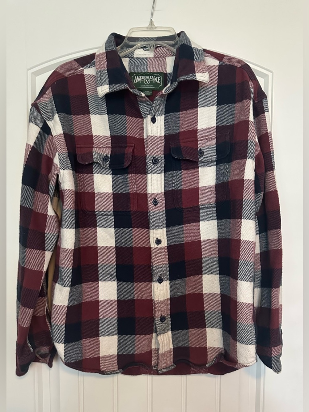 Men’s AE Flannel Plaid Shacket Jacket Button Up Coat Size M American Eagle